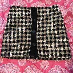Tweed Black and White Winter Skirt
